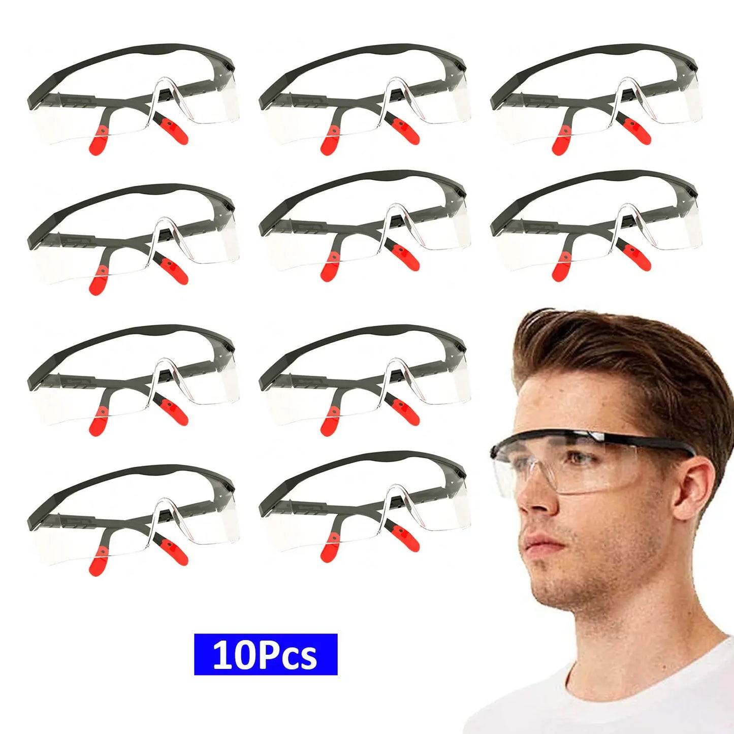 10Pcs Safety Eyewear UV400 Anti Fog Dust Safety Glasses