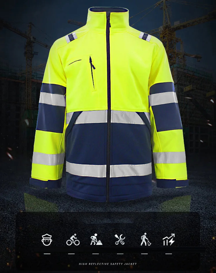 High Visibility Yellow Reflective Fleece Jacket