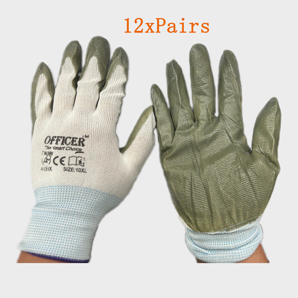 Officer Cotton Work Safety Gloves 12Pairs