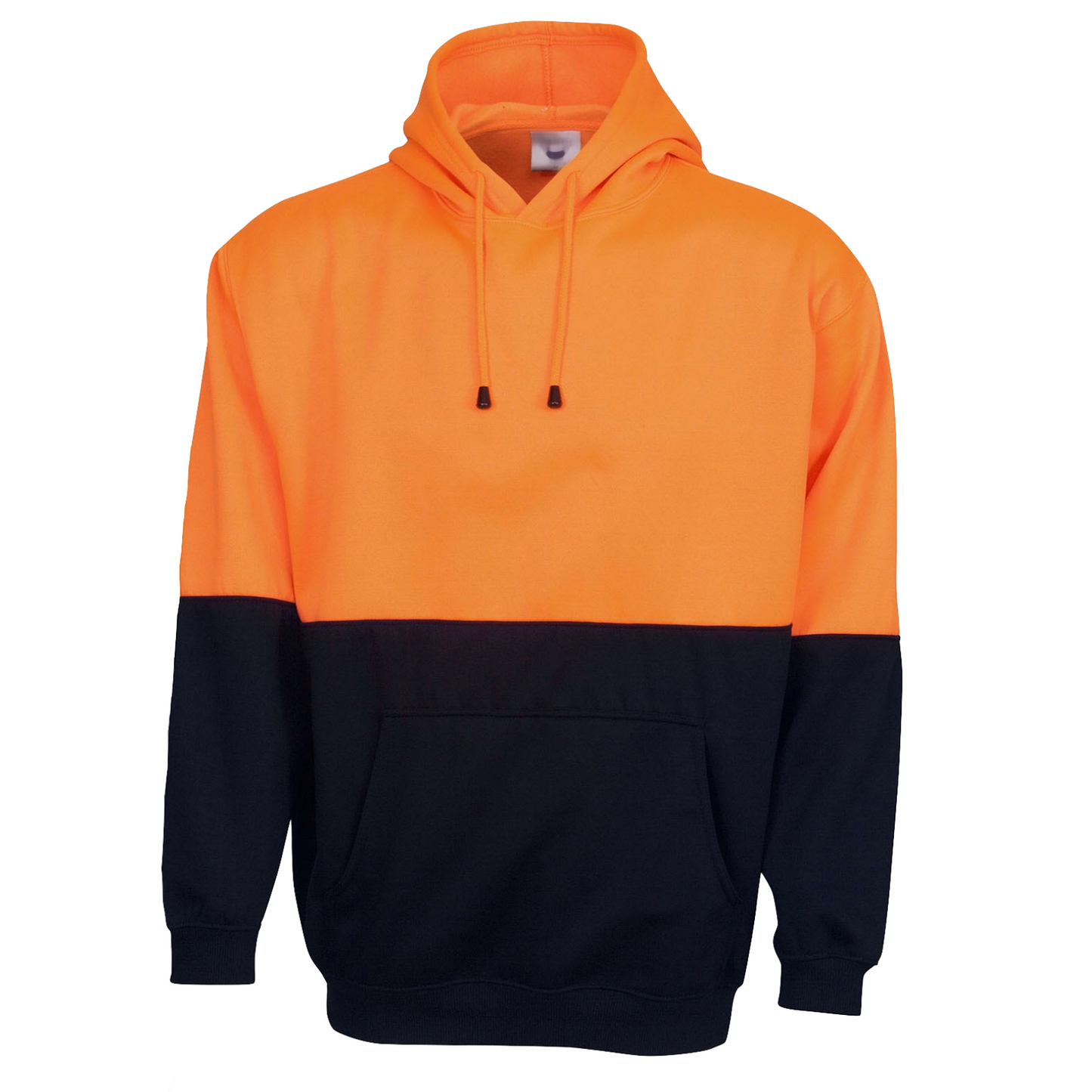 HI VIS Hooded Fleece Jacket Full Zip Orange/Navy - Size 3XL