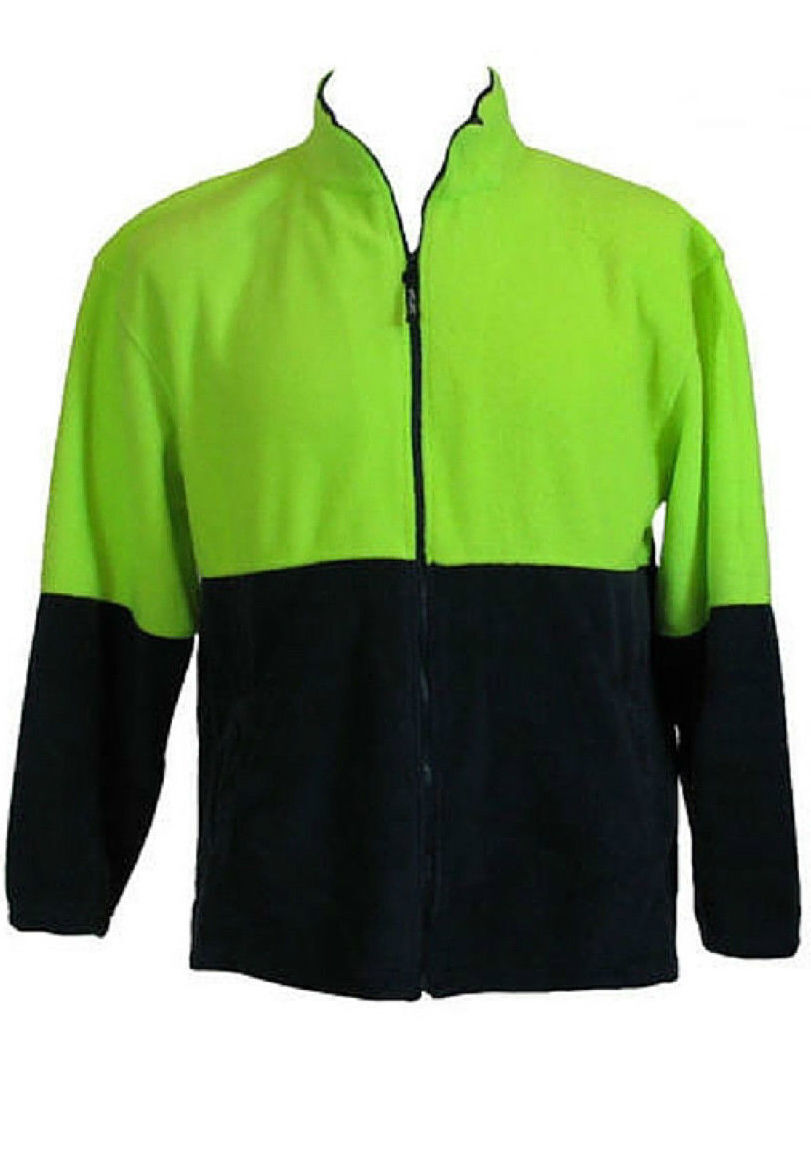 HI VIS Workwear Fleece Jacket Full Zip Yellow - Size XXL