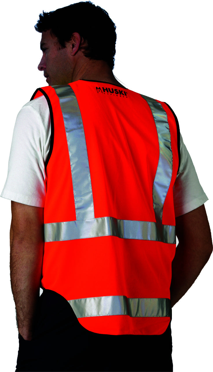 HUSKI Hi Vis Patrol Vest - Orange - Size 3XL - 3M Reflective Tape