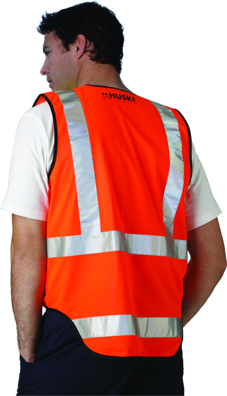 HUSKI Hi Vis Patrol Vest - Orange - Size M - 3M Reflective Tape