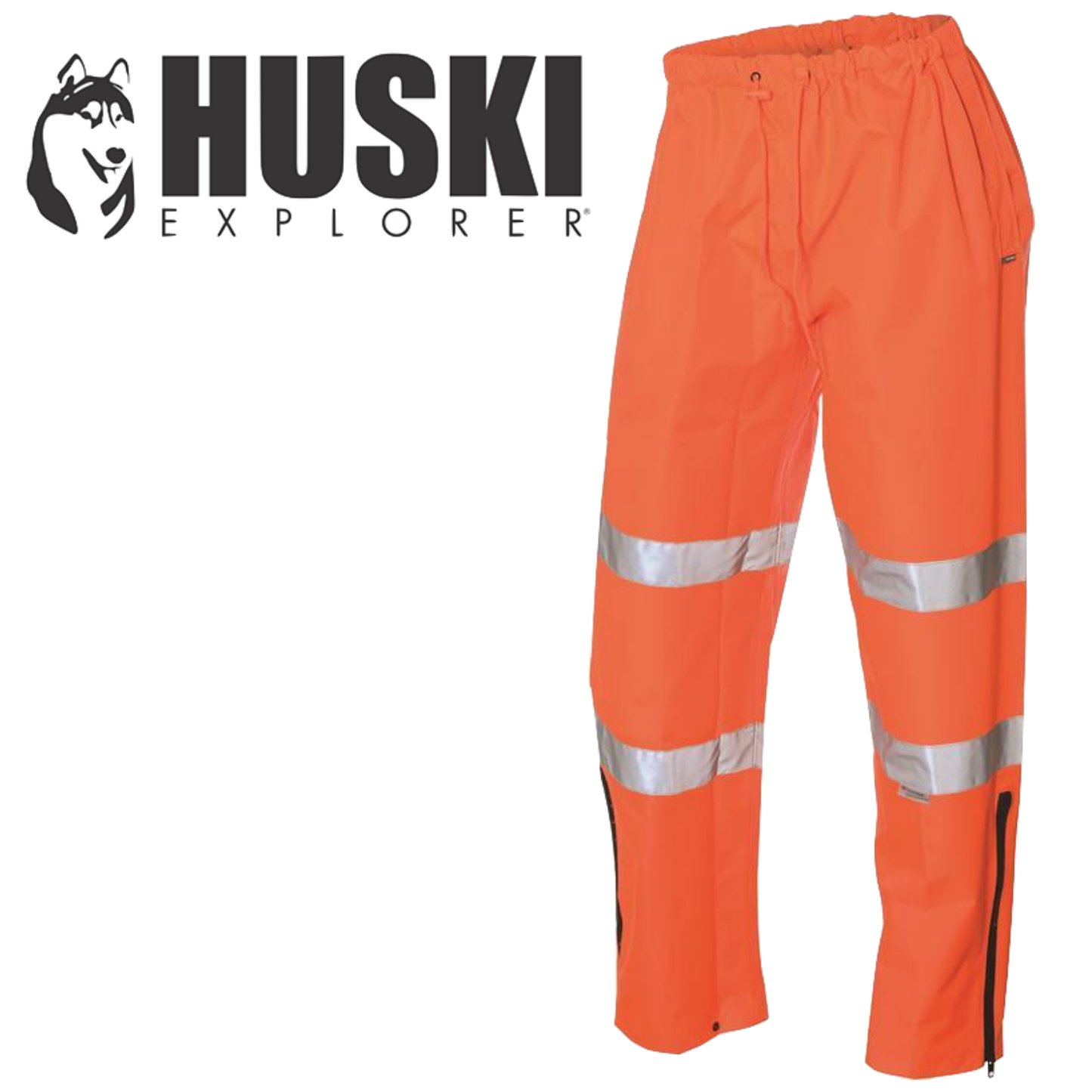 Huski Mens Tarmac Hi Vis Safety Pants - Orange - Size 5XL