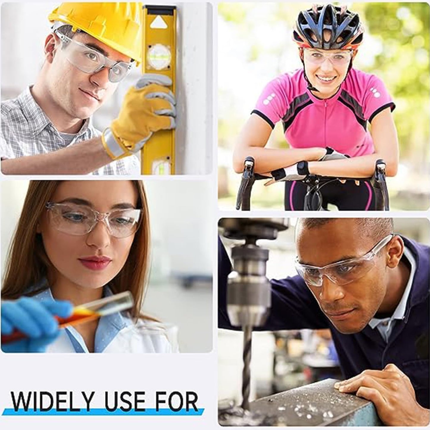 Safety Glasses 12-Pack for UV and Impact Protection - Scratch Resistant Lab Goggles for Men and Women, Ideal for Welding, Electric Welding, and Windproof Riding