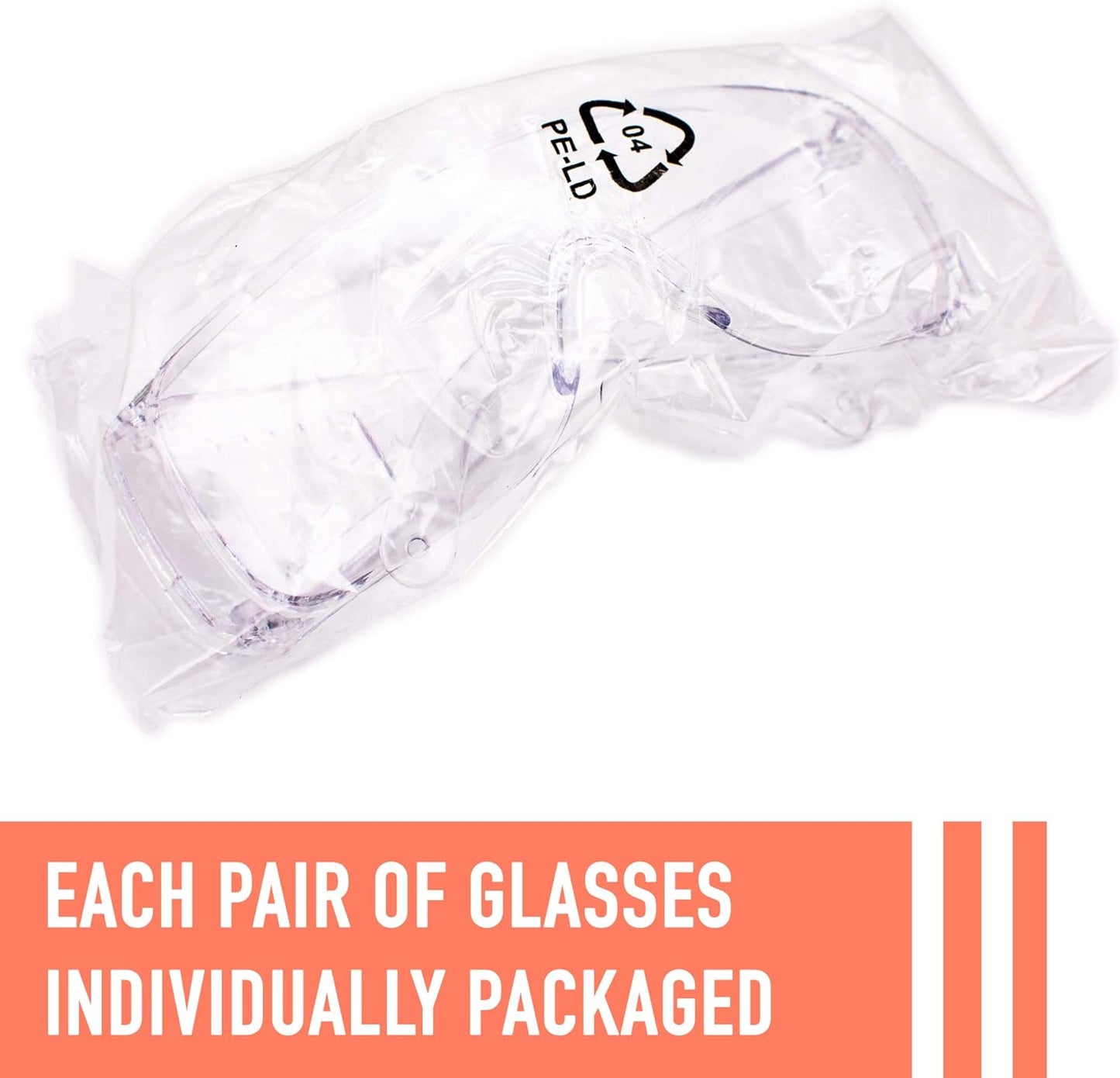 3 Pack Safety Glasses over Eyeglasses (Anti-Fog & Scratch Resistant) Crystal Clear Eye Protection - OTG Safety Goggles