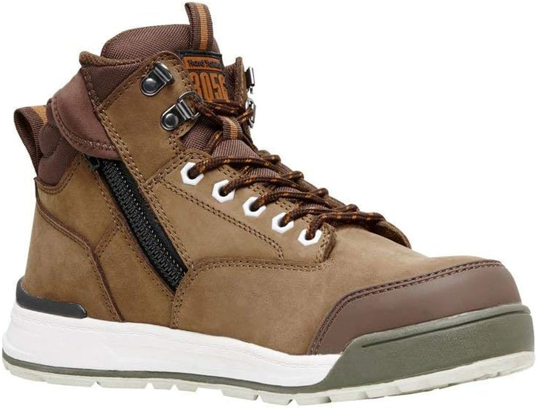 Men'S 3056 Lace-Up Side Zip Steel Toe Safety Boot