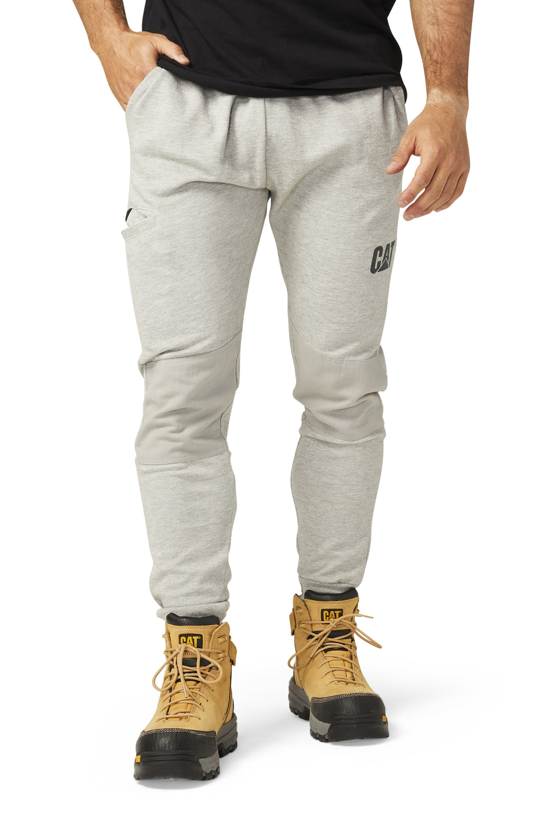 Caterpillar Track Pants Trackies Work Casual Gym Slim Fit w Hem Joggers - Grey - M