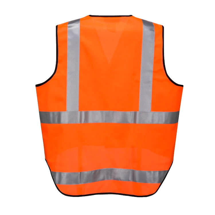 HUSKI Hi Vis Patrol Vest 3M Reflective Tape Safety Workwear High Visibility - Orange - M