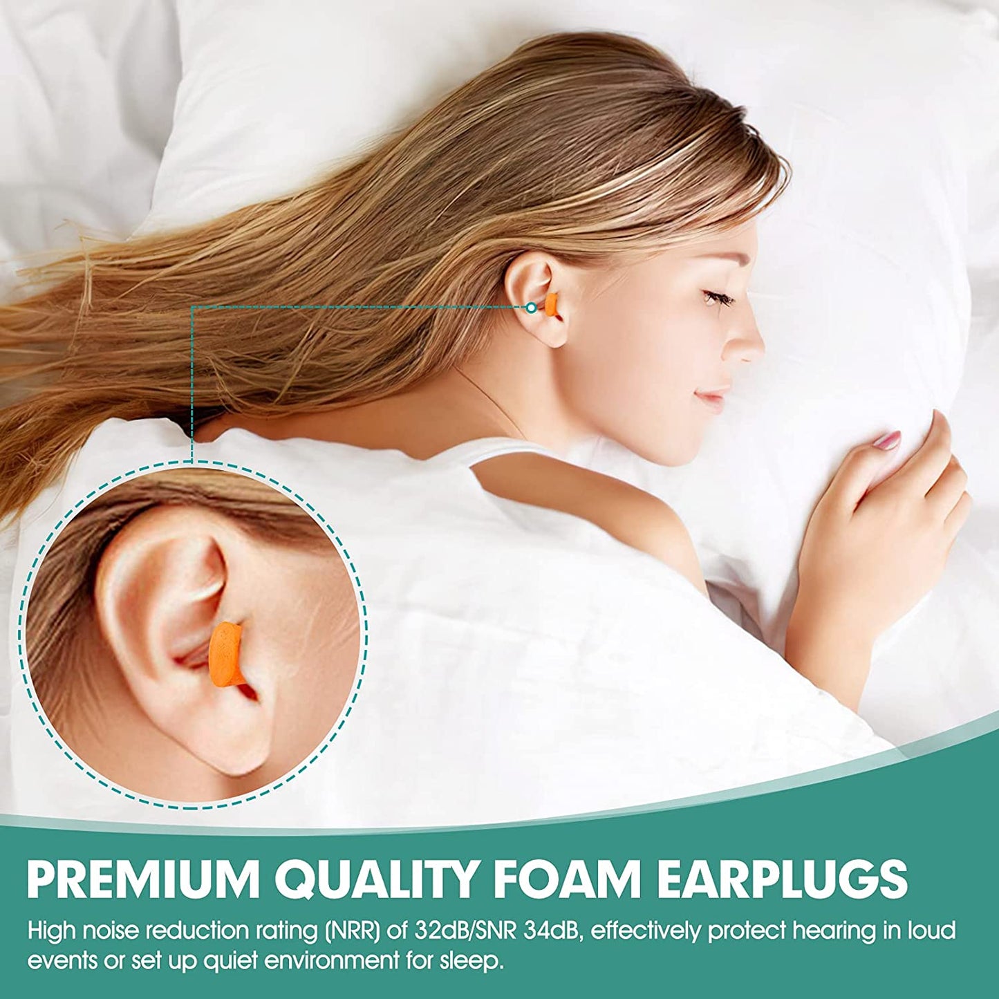 50 Pairs Earplugs for Noise Canceling Ear Plugs for Sleep Work Snoring Sound Canceling Blocking Construction Loud Noise Reducing Soft Foam Earplugs