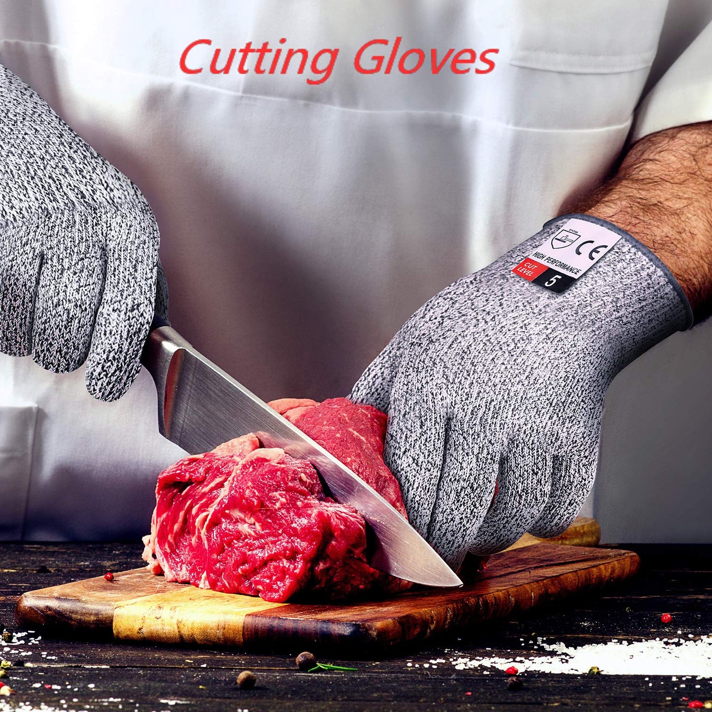 4 PCS (M+L) Cut Resistant Gloves Level 5 Protection for Kitchen, Upgrade Safety anti Cutting Gloves for Meat Cutting, Wood Carving, Mandolin Slicing and More