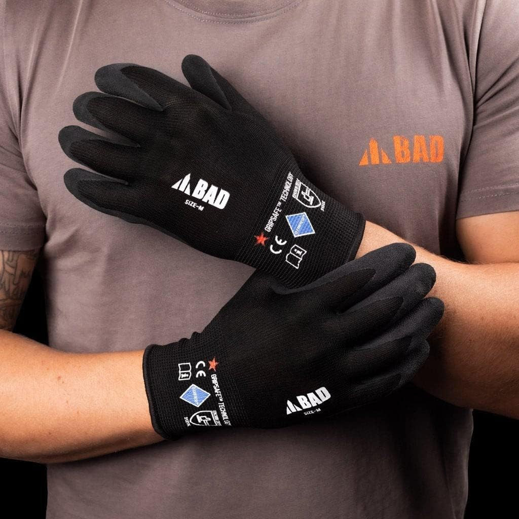 Stealth Nitrile Grip-Safe Insulated Work Gloves - Durable and Flexible Seamless Design Nitrile-Coated Breathable Gloves with Exceptional Cold Resistance for Tradies Working in Freezing Conditions